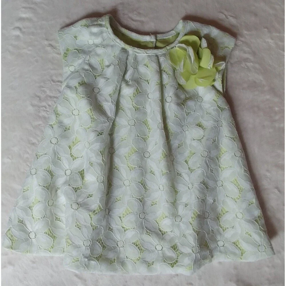 Dress 12 Months Marmellata Baby Girls sleeveless flare lace lime infant toddler